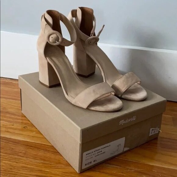Madewell Regina Ankle-Strap Sandals in Sand Dune, Size 6.5 - Picture 1 of 9